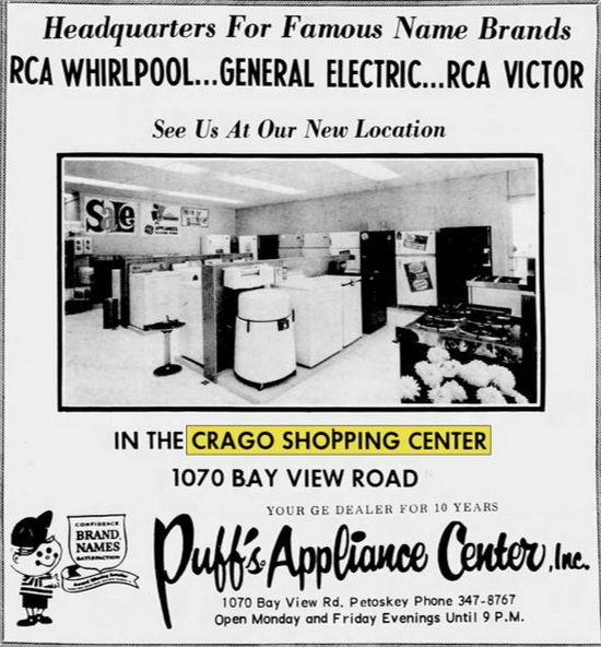 Cragos Shopping Center - Jul 1965 Ad (newer photo)